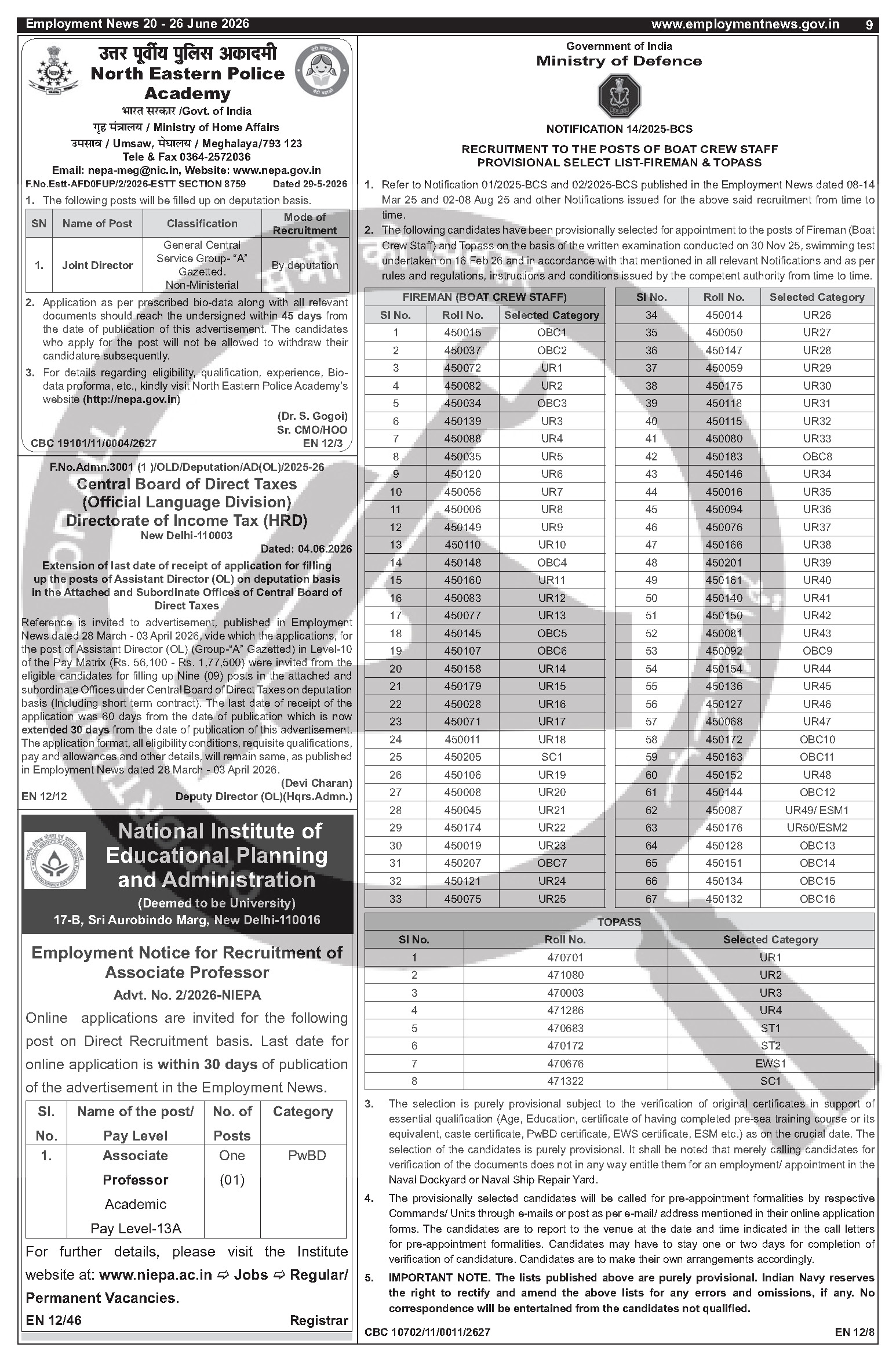 National Institute of Technology Silchar - Multiple Posts (5 positions)