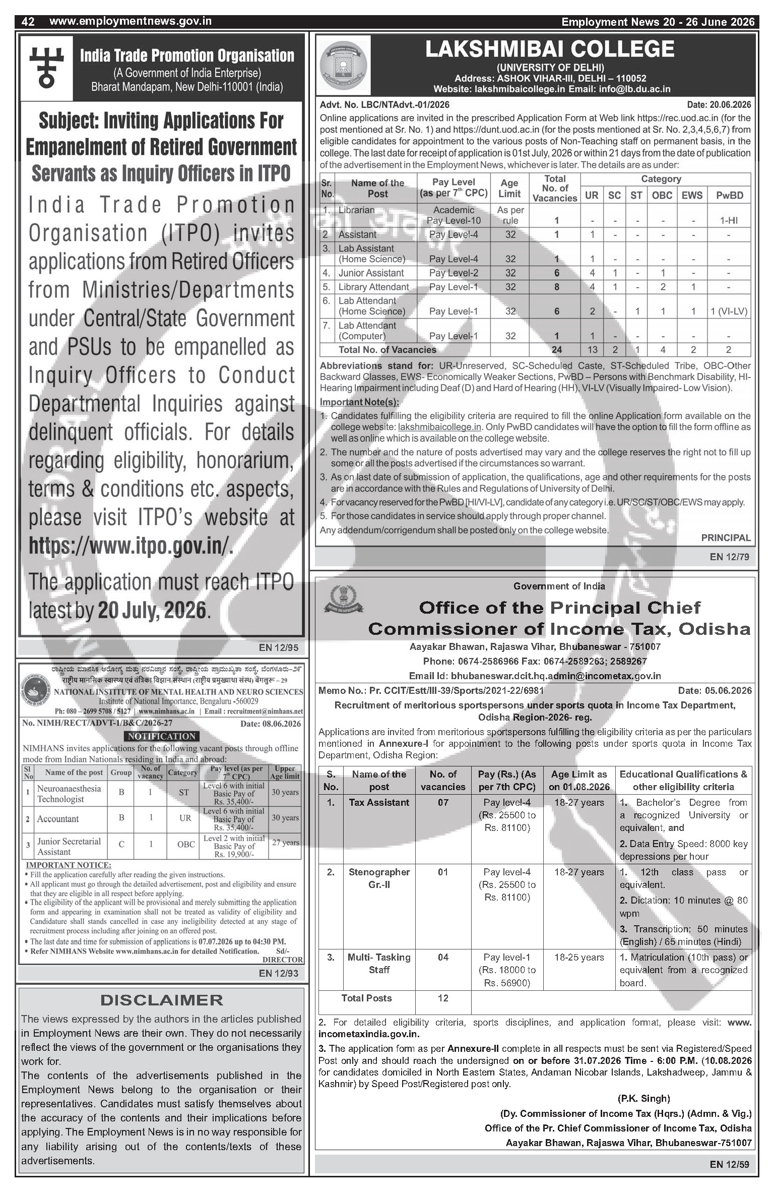 India Trade Promotion Organisation (ITPO) - Multiple Posts (1 positions)